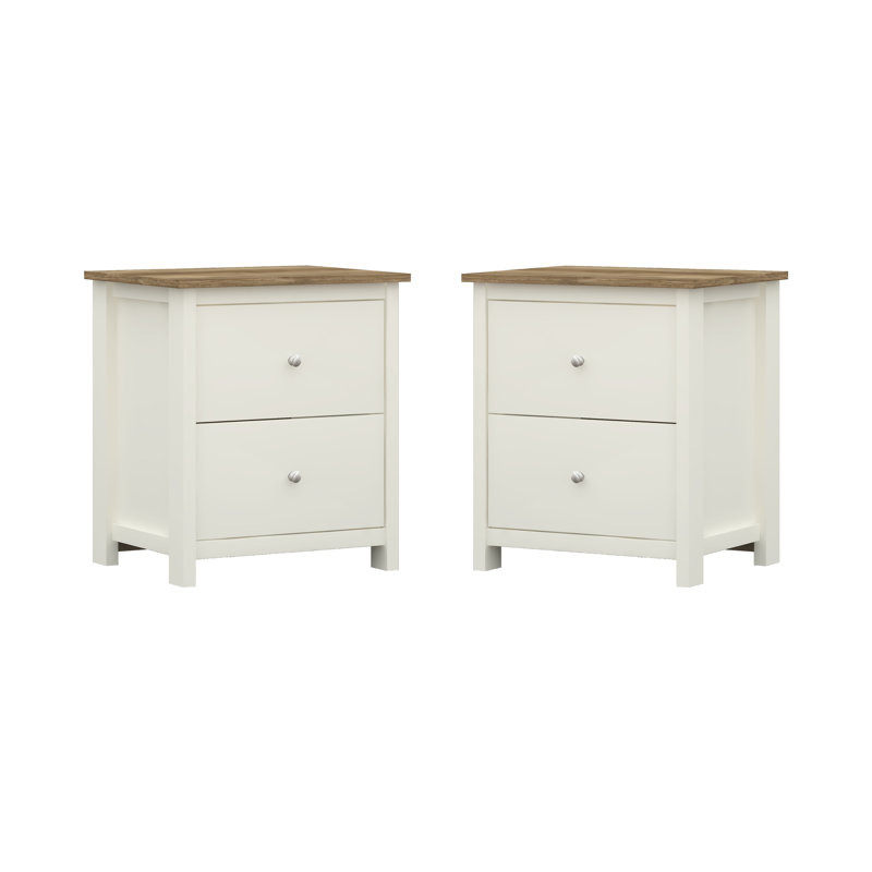 Isenbert 2 Pieces Bedroom Set, Ivory/Oak