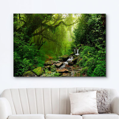 " Nepal Green Forest Waterfall "