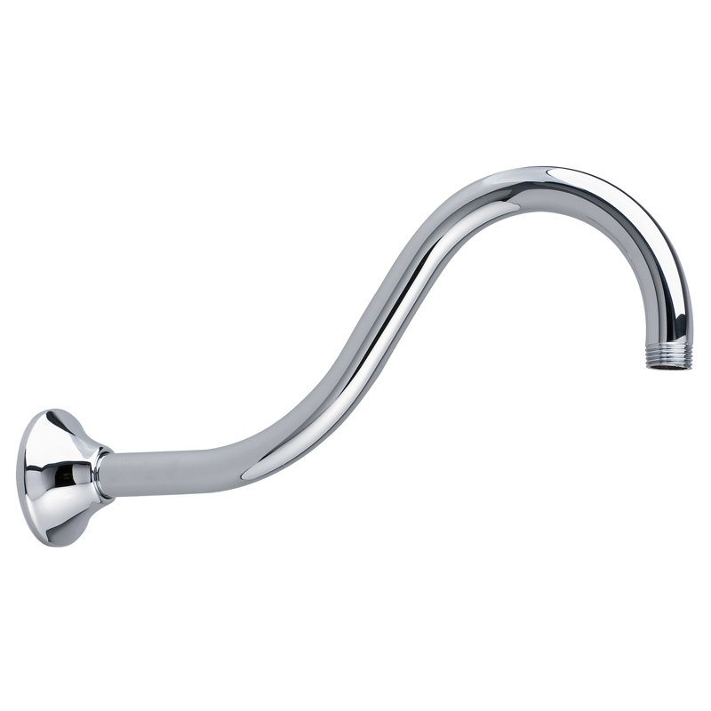 Wall Mount Shepherd's Crook Shower Arm, Polished Chrome