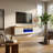 Floating 70.9" Modern TV Stand with Electric Fireplace, High Gloss Finish, Wall-Mounted-71337408
