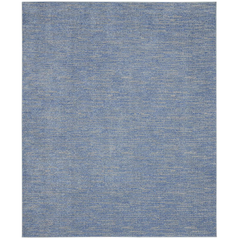 Tapis bleu nautique Yolonda, Rectangle 10 pi x 14 pi