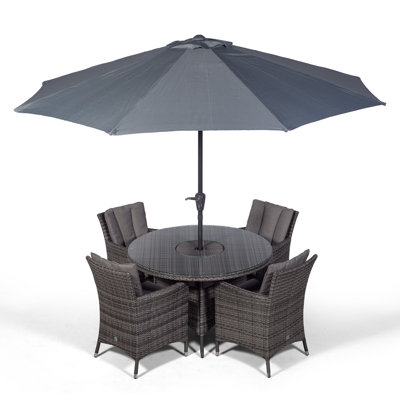 Karcher 4 Seater Dining Set with Cushions and Parasol
