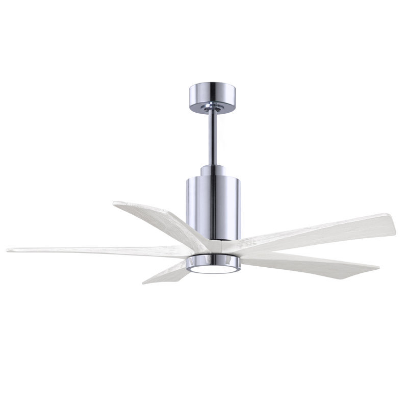Patricia 52'' Ceiling Fan with LED Lights, Polished Chrome, Matte White