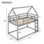 Lit simple superposé simple au-dessus de simple, lit maison avec échelle, gris