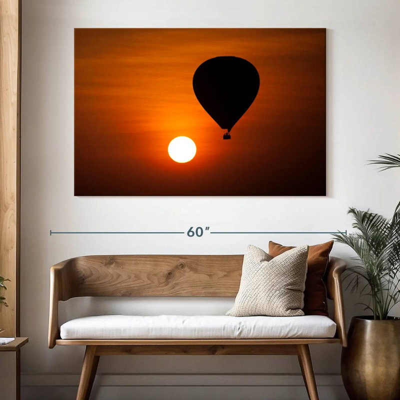 Montgolfière Mehar au-dessus de Bagan, en Burma, au lever du soleil, H 34 po x l 51 po