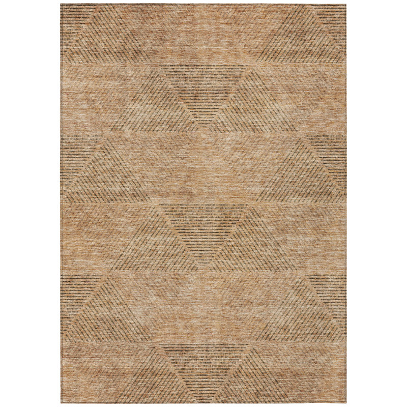 Tapis intérieur / extérieur lavable 8 pi x 10 pi brun cuivré et terre cuite