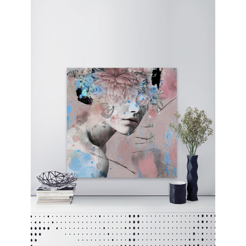 Large Multicolor Floral Headdress Canvas Print Art