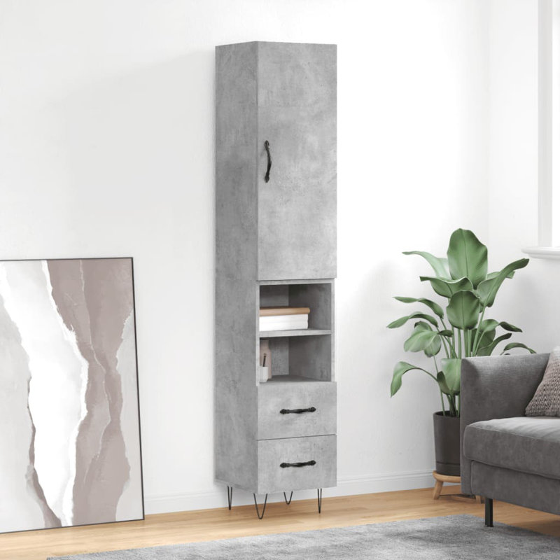 34.5cm Sideboard, Concrete Grey
