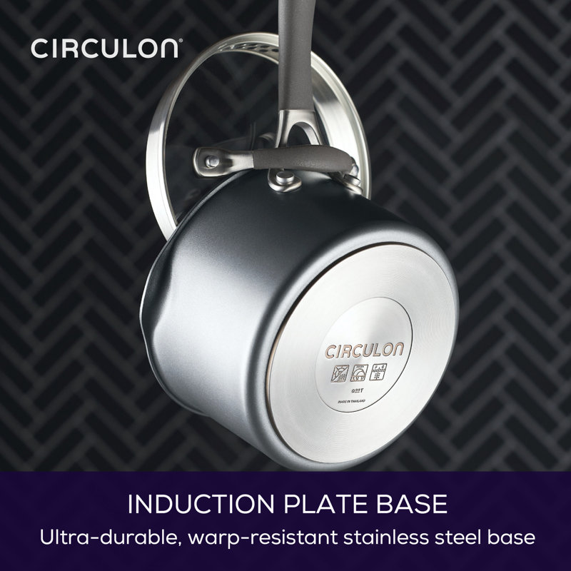 Circulon A1 Series with Scratchdefense Technology Nonstick Induction Straining Sauce Pan with Lid, 2 qt.