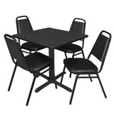 Regency Cain Square Breakroom Table & 4 Restaurant Stack Chairs