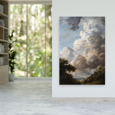 «Cloudy Sky Abstract Contemporary Horse», reproduction d'art murale