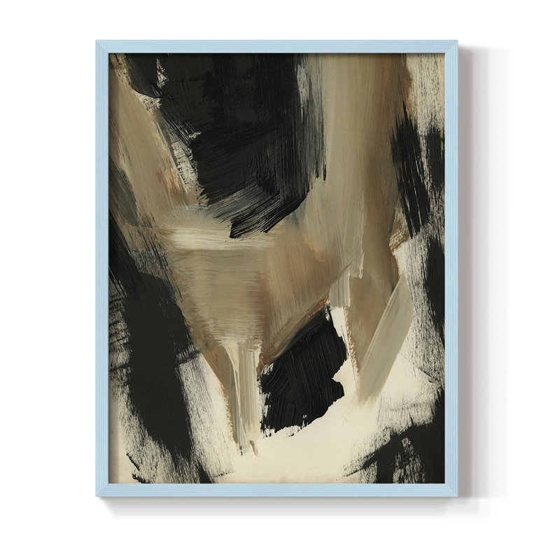 «Baked Paintstrokes II», reproduction encadrée - bois massif, Bleu, H 10 po x l 8 po