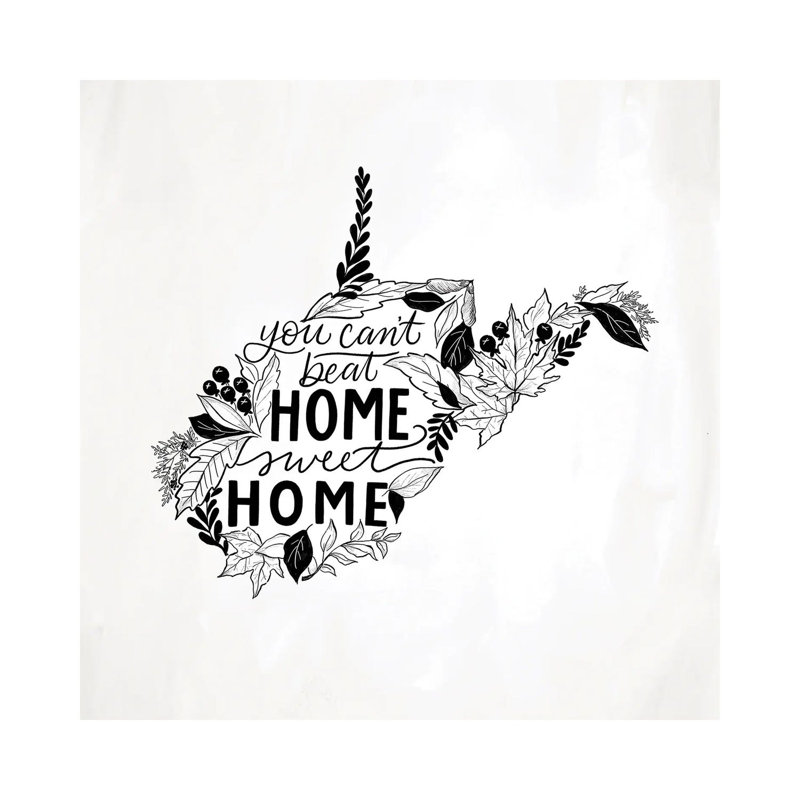 Home Sweet Home West Virginia B&W by Lily & Val - Wrapped Canvas Print, 30.48 cm H x 30.48 cm W