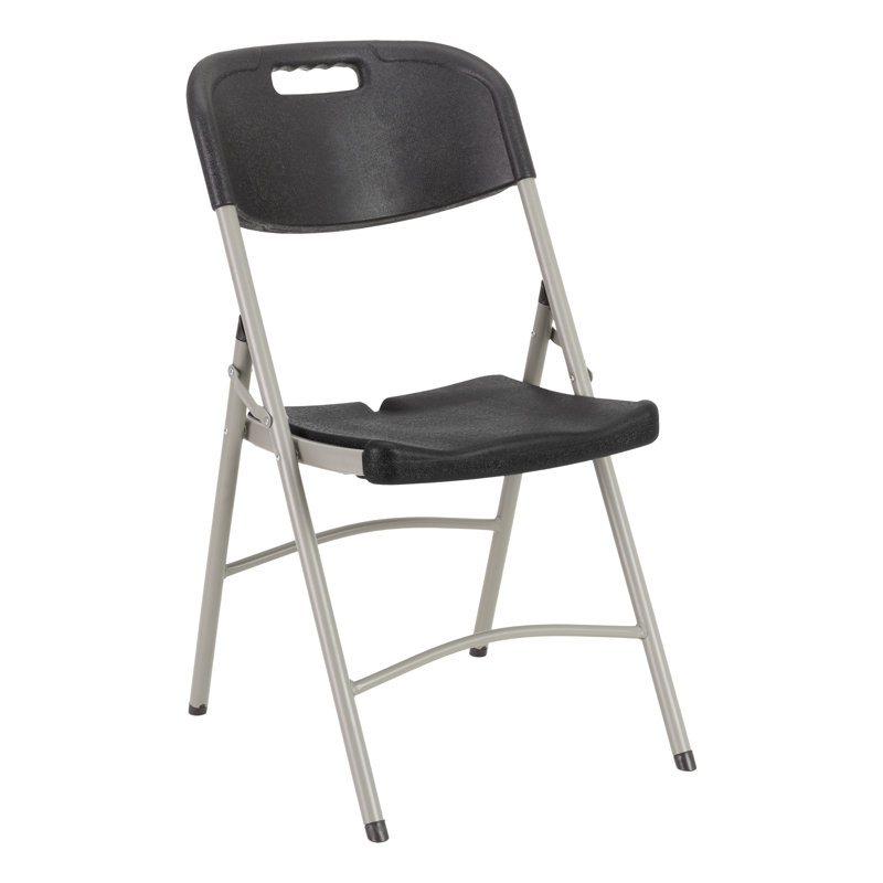 Blow-Molded Commercial Grade Plastic Folding Chairs, Noir