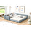 Lit plateforme tapissier grand et simple TG, lit mère et enfant, similicuir-2082380980