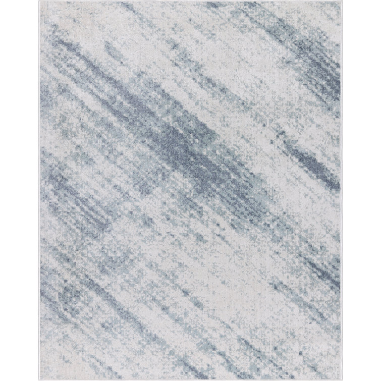 Machine Washable Austin Ivory/Blue Rug