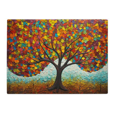 Tree Colour Field No.2  Glass Chopping Board