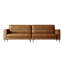 Canapé modulaire 86,61 po en cuir huilé avec structure en bois et coussins en mousse