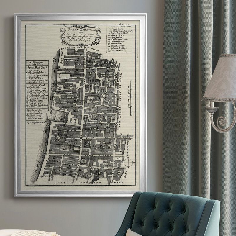Quays of London IV - Cadre photo, impression sur toile, H 30,5 po x l 22,5 po x P 1 po, Argent