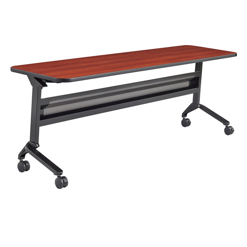 Regal Mahogany 24x72 Inch Rectangular Training Table with Black Frame