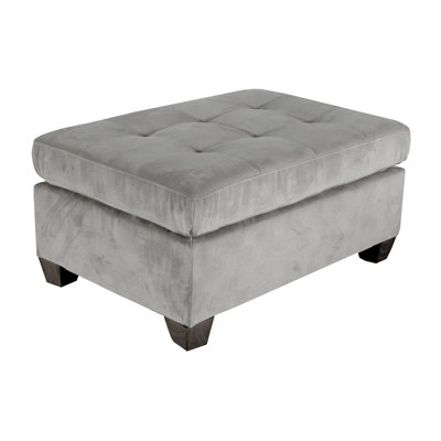 1Pc Ottoman Tufted Detail Microfiber Upholstered