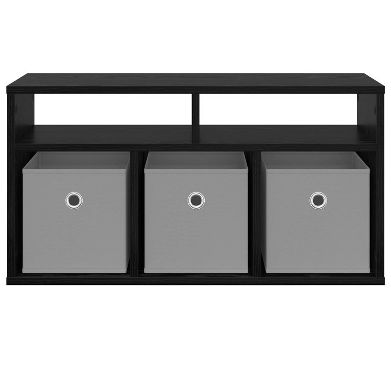 TV Stand, 14.96'' H x 28.35'' W x 8.86'' D, Black Oak