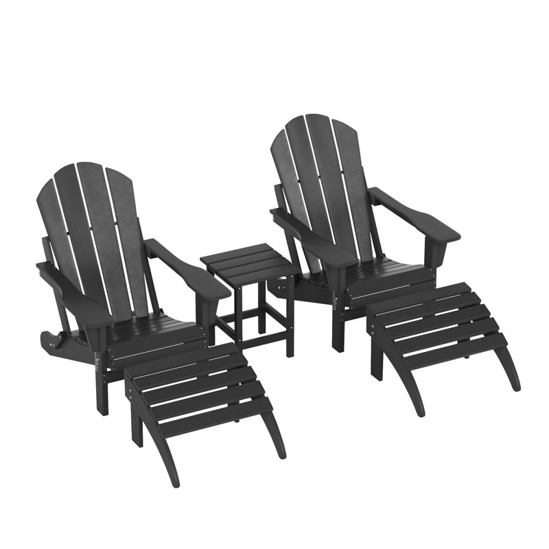 Laguna 5-Piece Seating Group with Table and Ottoman, Gray