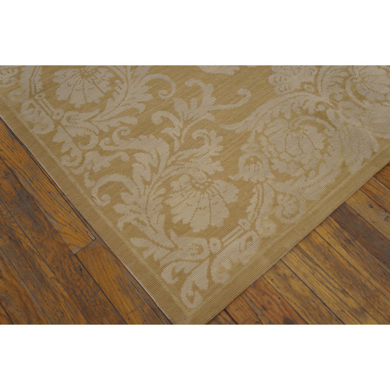 Flatweave Wool Floral Area Rug