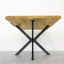 Woodbine Oak Solid Wood Top Metal Base Dining Table-76208570-76208571