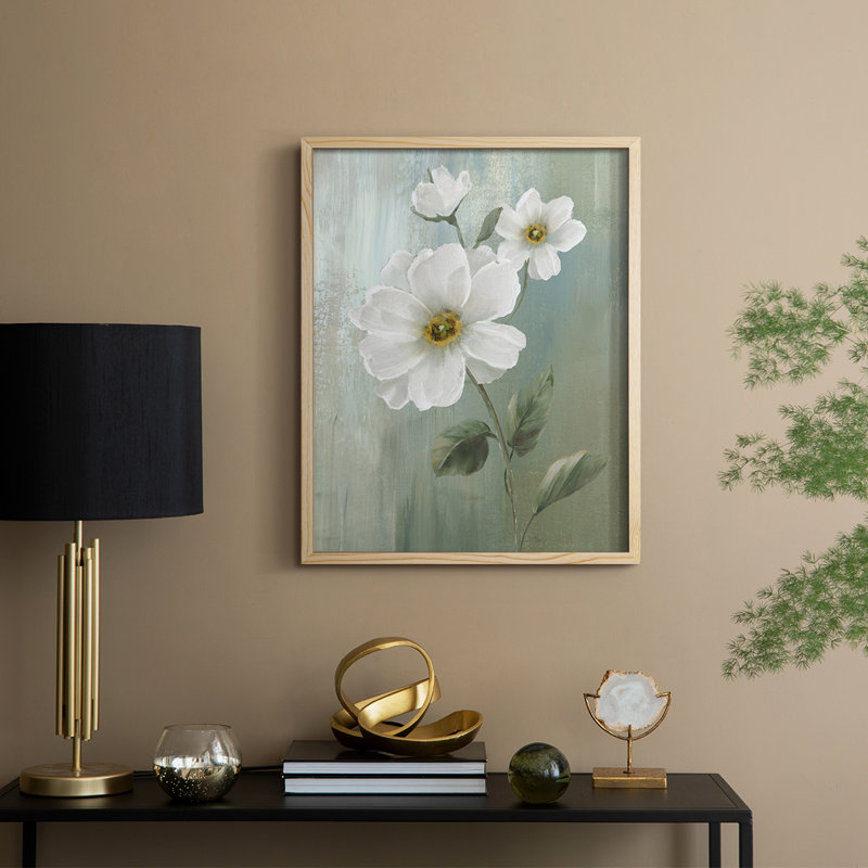 «White Fancy II», reproduction encadrée - bois massif, Naturel, H 15 po x l 12 po