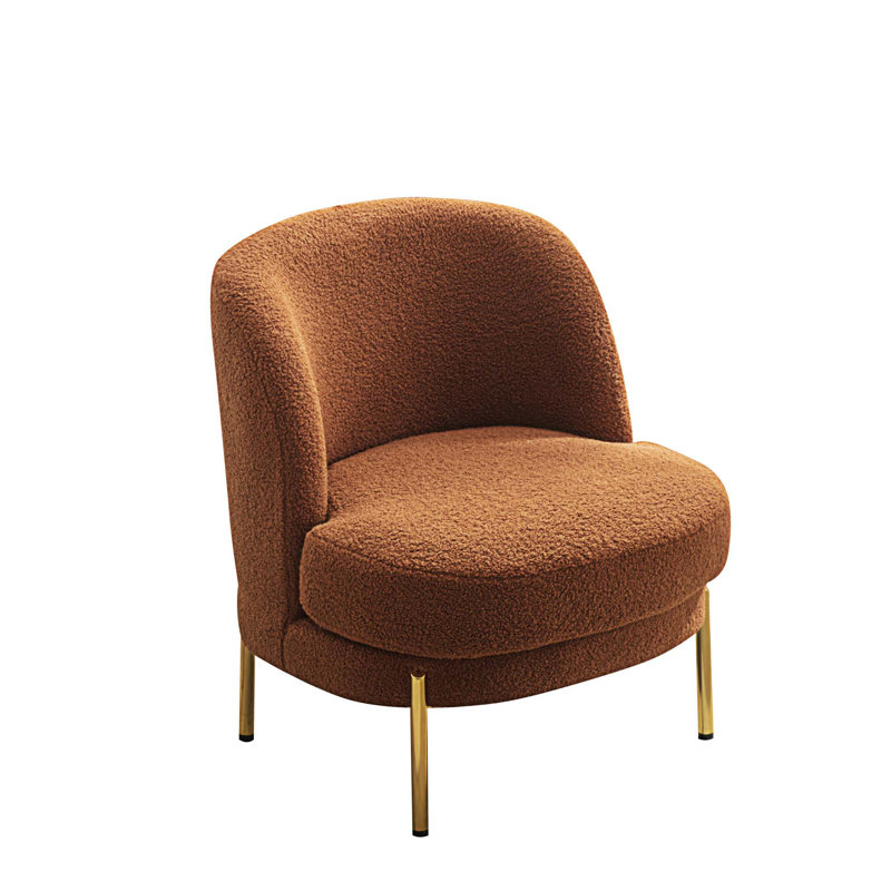 Chaise d'appoint rembourrée, Bouclette brune