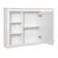 Armoire de rangement murale avec miroir, 6 tablettes ouvertes et rangement dissimulé pour une organisation soignée et élégante