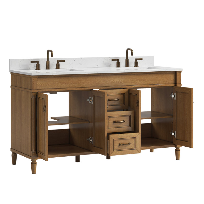 Arvie Arezzo 48" Freestanding Single Bathroom Vanity With Undermount Sink And Engineered Stone Top, 60"