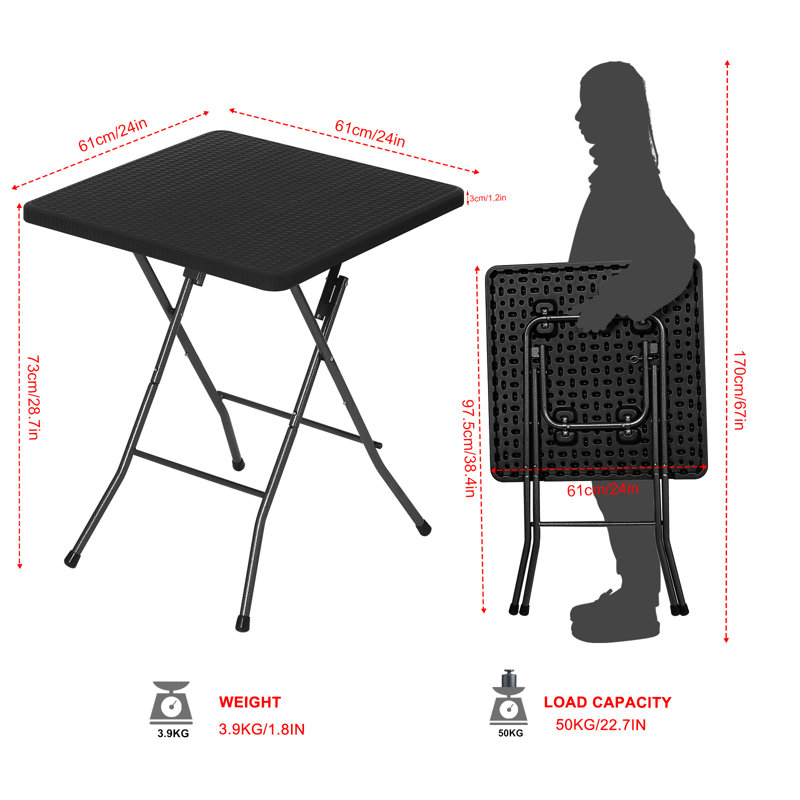 Manzoor 2 - Person Patio Dining Set with Square Table
