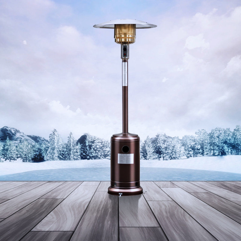 Kwan Stainless Steel Propane Standing Patio Heater, Bronze