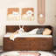 Lit de jour simple en noyer avec tablette pratique et agencement de tiroirs - Space Handy Combinaisons Modern Home Staple