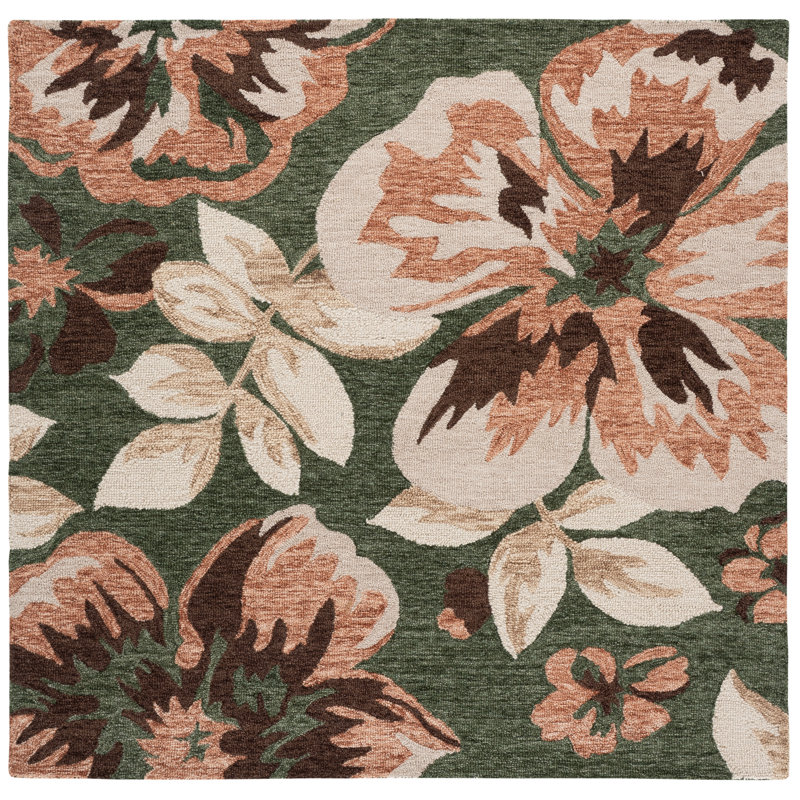 Jardin Hand Tufted Wool; Cotton Floral Indoor Rug, Rectangle 9' x 12'