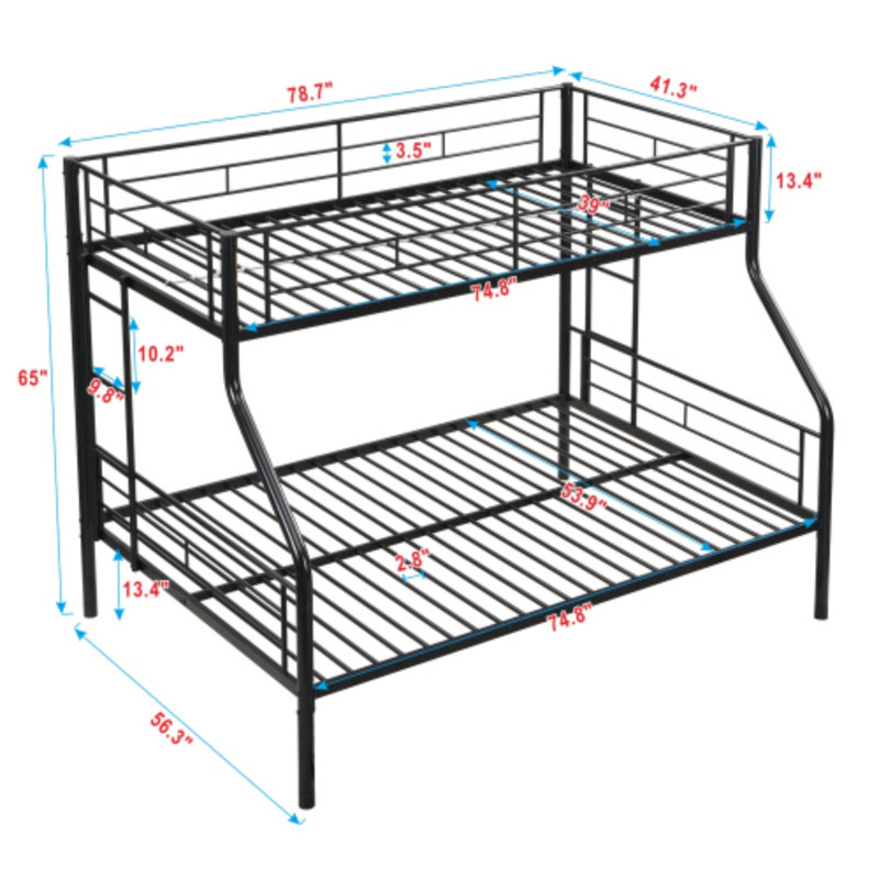 Twin Over Full Drawer Platform Bunk Bed with Mattress with Bookcase with Desk with Trundle Bed with Shelves