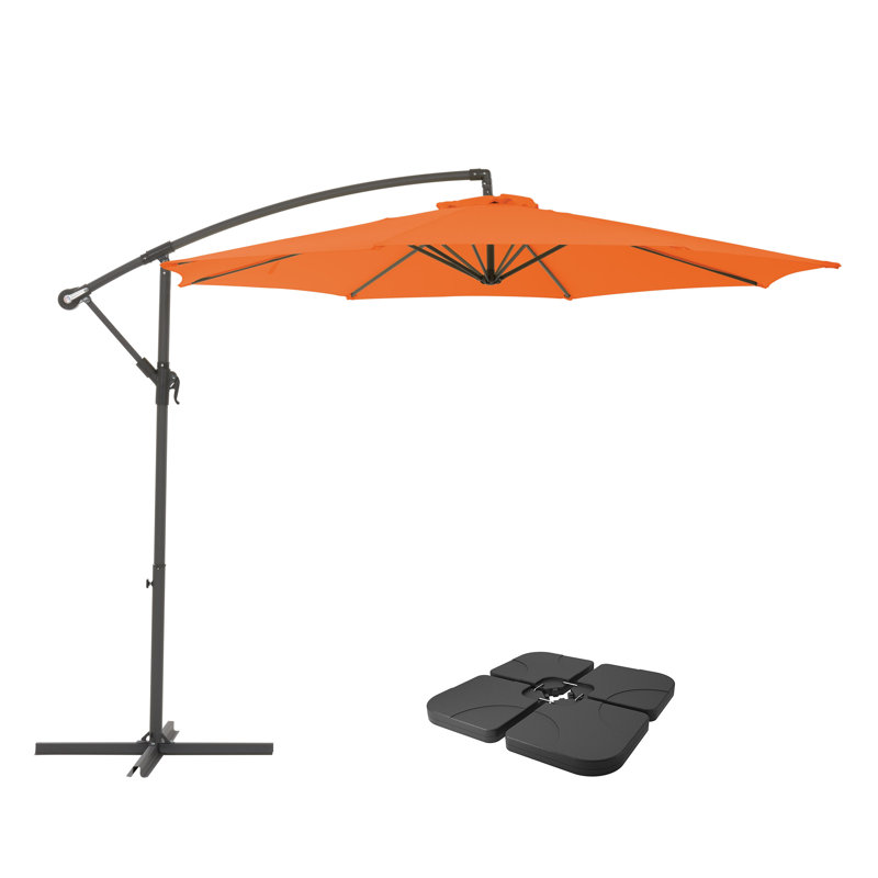 Poids de parasol et base de patio décalés de 9,5 pi résistant aux rayons UV, Orange
