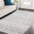 Printed Area Rug, Washable Geometric Low Profile Non Slip Foldable Indoor Carpet, Stain Resistant, Grey Tone, 9'x12'-2105630625-2105630627