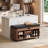 10 Pair Upholstered  Shoe Storage Bench with Cubby and Lit-Top Storage-789231652