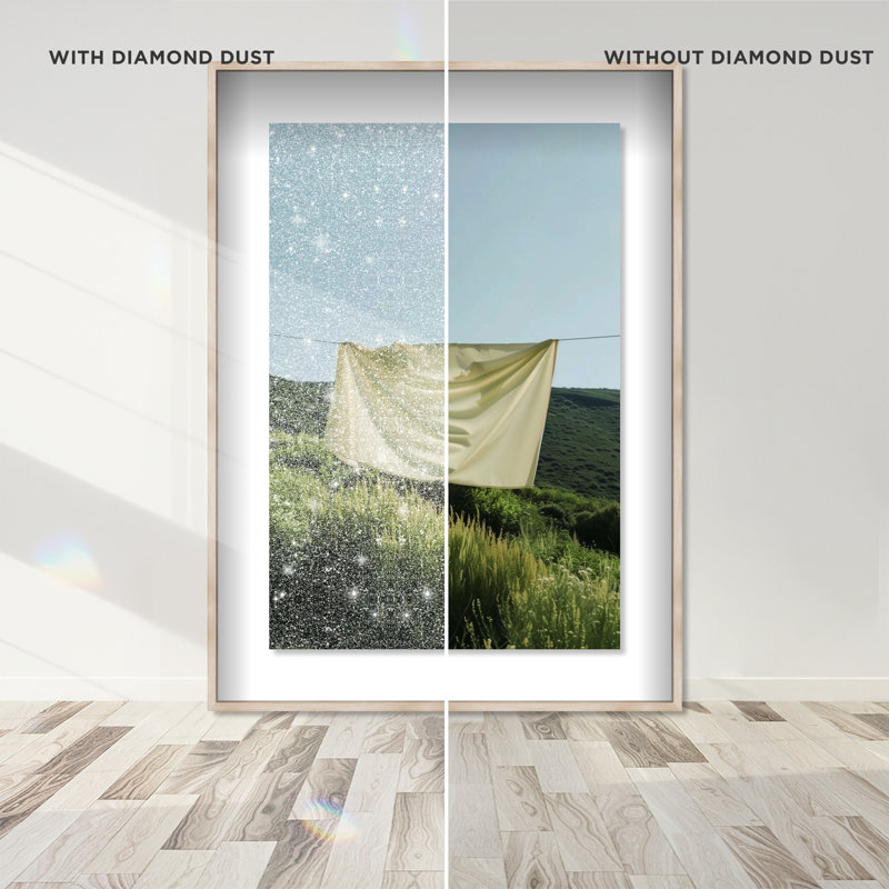 Floating Cotton I Shadowbox Bath & Laundry Print by Oliver Gal, Black Frame, 10 x 15, 55.5"H x 37.5"W, Natural Oak Shadowbox