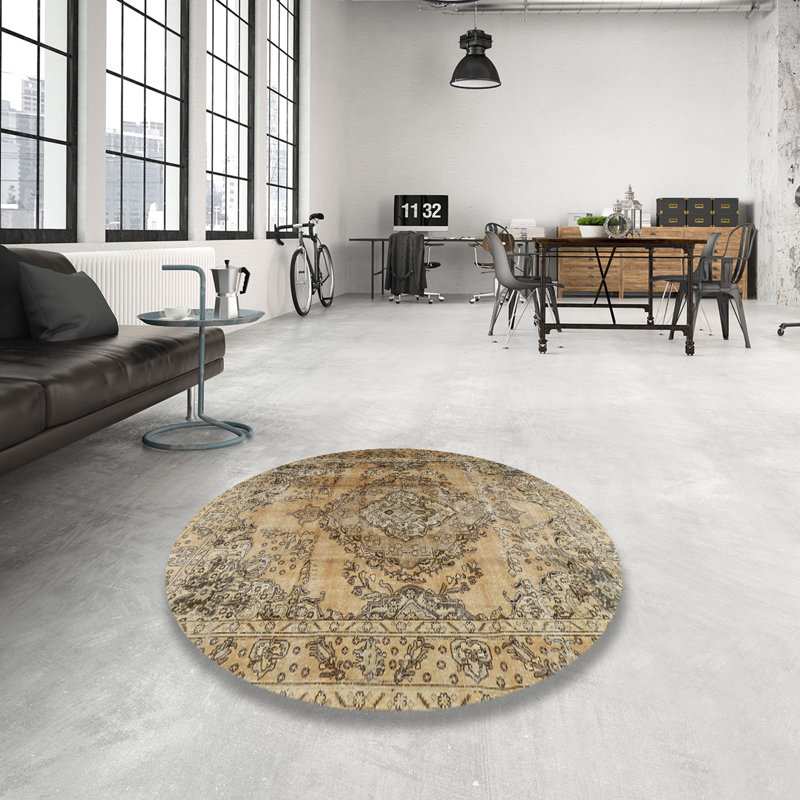 Tapis oriental beige, Rond 8 pi