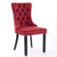 Chaises de salle à manger en velours bourgogne, de style luxueux, rivets décoratifs, fabrication en bois massif, sièges confortables 2 pièces bourgogne. Capitonnage contemporain, pieds robustes, éponge à rebond élevé,-477917546