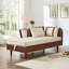 Canapé de rangement 65 po en polyuréthane brun et velours beige