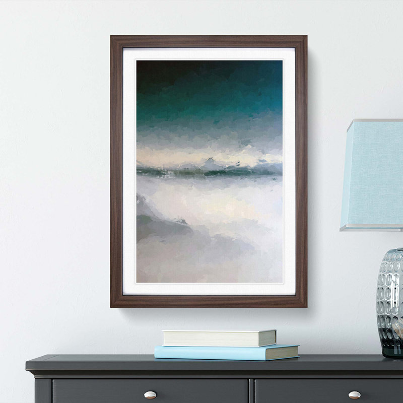 Misty Mountains in Italy - Picture Frame Graphic Art Print, 36cm H x 27cm W x 2cm D, Walnut Framed