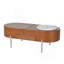 Table basse à plateau relevable de 47,2 po avec plateau tournant à motif de marbre à 360 degrés, compartiment caché, table en partie partiellement assemblée, plateau de table ovale moderne pour le salon-85244010