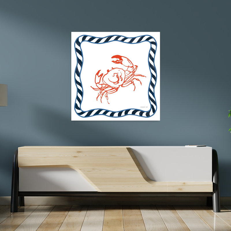 Art contemporain Art côtier de crabe, H 36 po x l 36 po