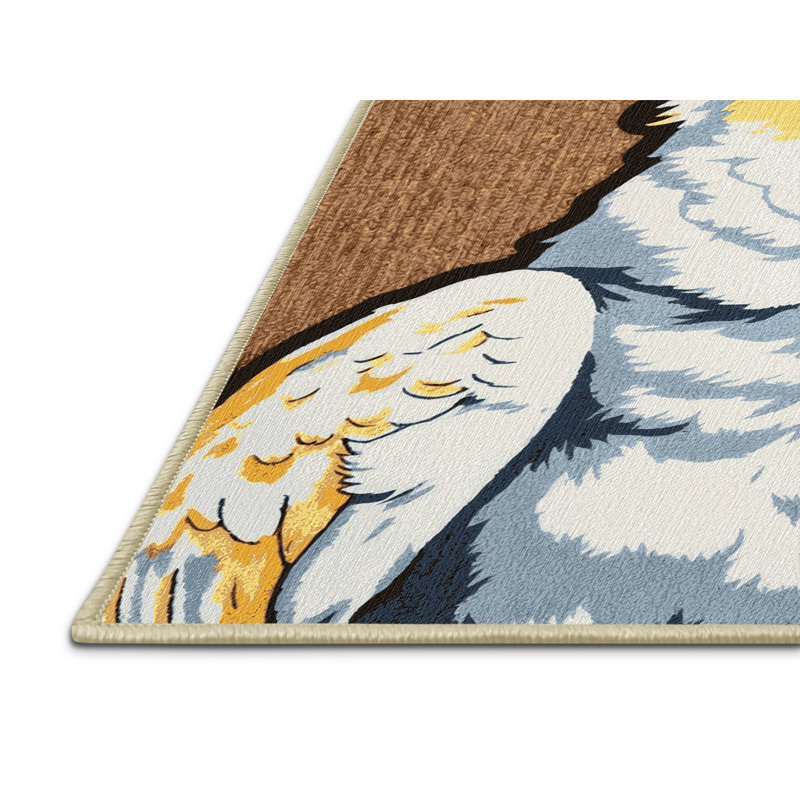  Tapis lavable à motif de cacatoès à crête de soufre lavable, Rectangle 4pi x 6 pi