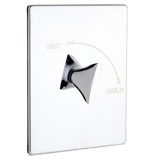Rectangle Pressure Balance Shower Complete with Valve, Polished Chrome